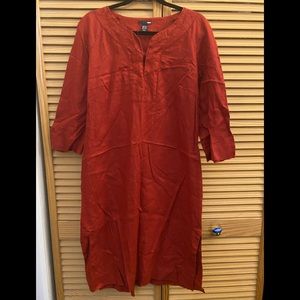 Linen Red Dress